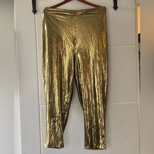 Gold wide leg pants